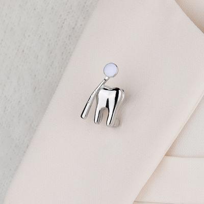 Metal Badge Stylish Alloy Pin Creative Badge Brooch Oral Health Cartoon Tooth Brooch Pin Tooth Brooch Clothing Decoration
