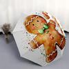 Gingerbread Man Themed Travel Umbrella-8 Ribs Automatic Opening and Closing, Portable Folding Design, Compact and Stylish Umbrella Suitable