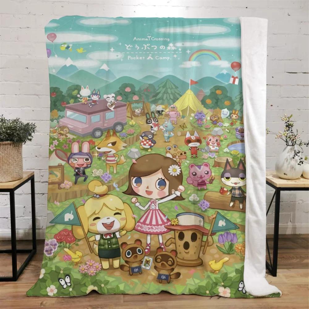 Animal Crossing Decorative Blanket Sofa Winter Custom Blankets Characters Luxury Bedding Home Interior Beach Towel Fluffy Plaid