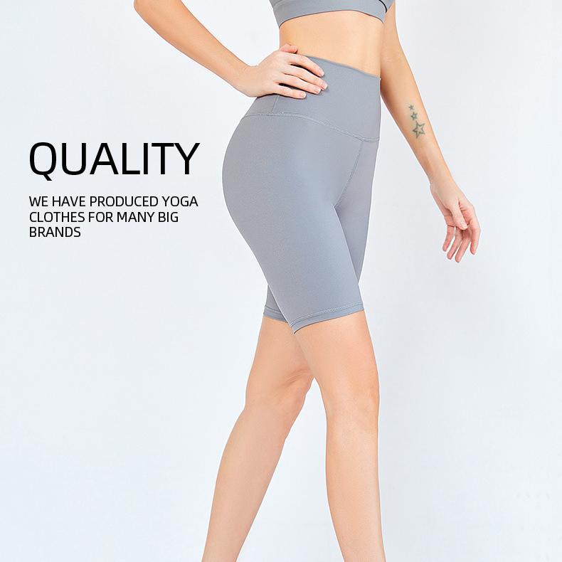 European and American Yoga Pants Women's High Waist Hip -lifting Exercise Five -point Dried Fitness Short Pants Outdoor Running Peach Pants