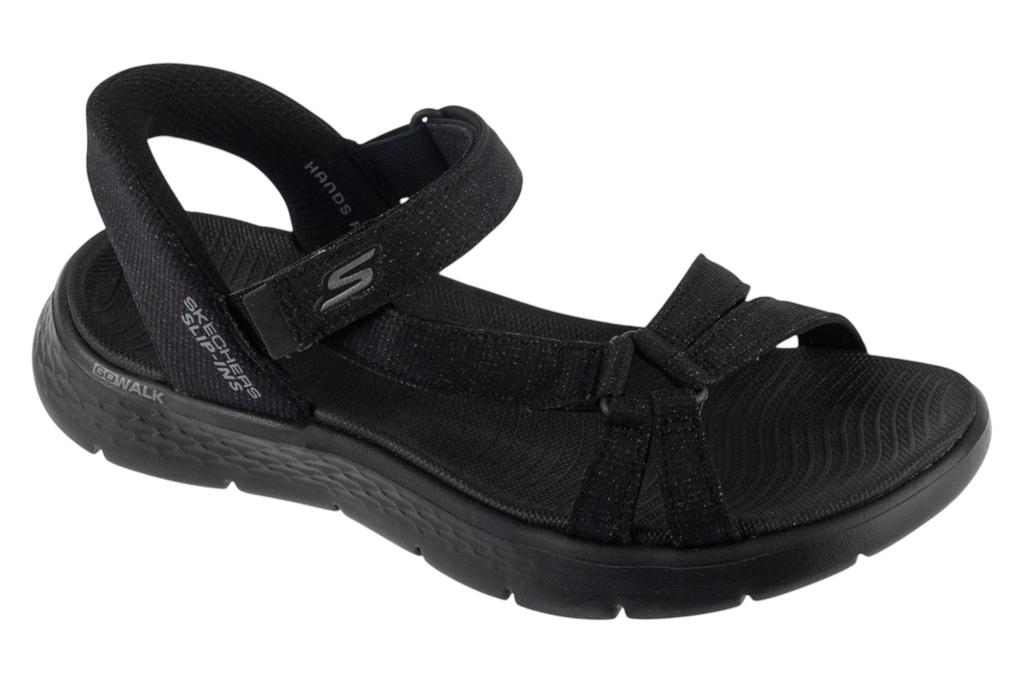 Skechers Slip-Ins: Go Walk Flex Sandal - Illuminate, Womens Black Sandals