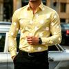 Camicia da Uomo a Pois Manica Lunga, Camicia Business Casual Slim Fit, Top da Uomo Tendenza Moda Casual da Esterno