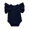 Neugeborenen Baby Jungen Mädchen Feste Rüschen Romper Body Kleidung Outfits