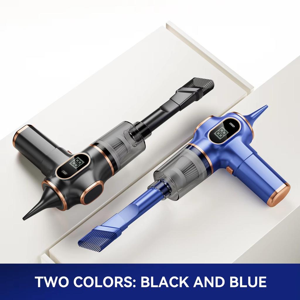 Kablosuz Elektrikli Süpürge Ev ve Araba İçin Çift Kullanım Yüksek Güçlü Ev Aleti USB'li Ekranlı Halı Koltuk Araba Temizleyici