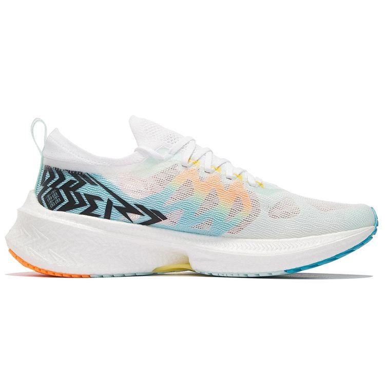 Li Ning Feidian Discovery Shock Absorption Lightweight Rebound Low Top Running Shoes Men Sneaker White Blue Yellow ARMS007-1
