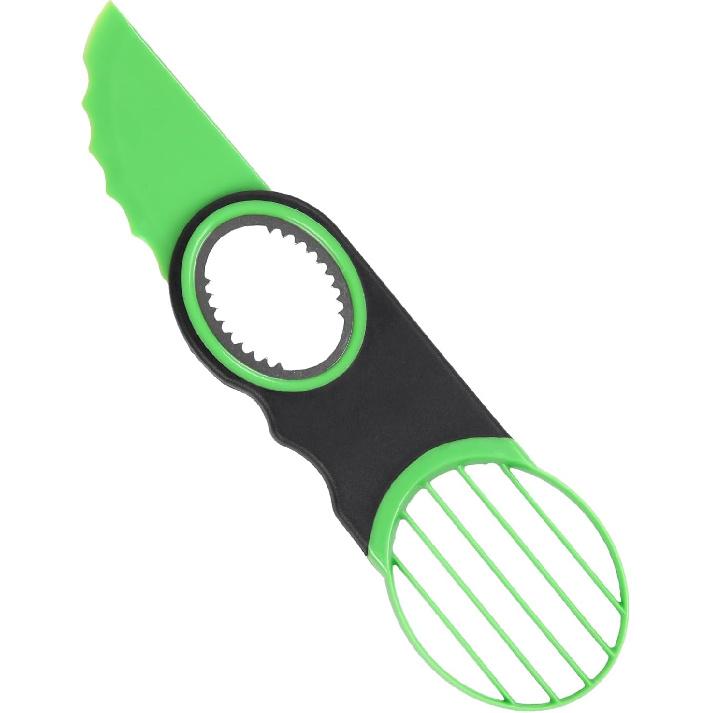 3 In 1 Avocado Slicer Tool with Stainless Steel Pitter, ABS Non-Slip Grip Cutter for Splitting, Pitting and Slicing
