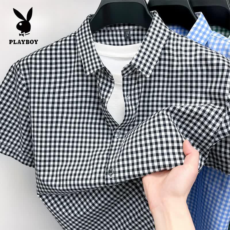 PLAYBOY Men s Cotton Short Sleeve Casual Tops L