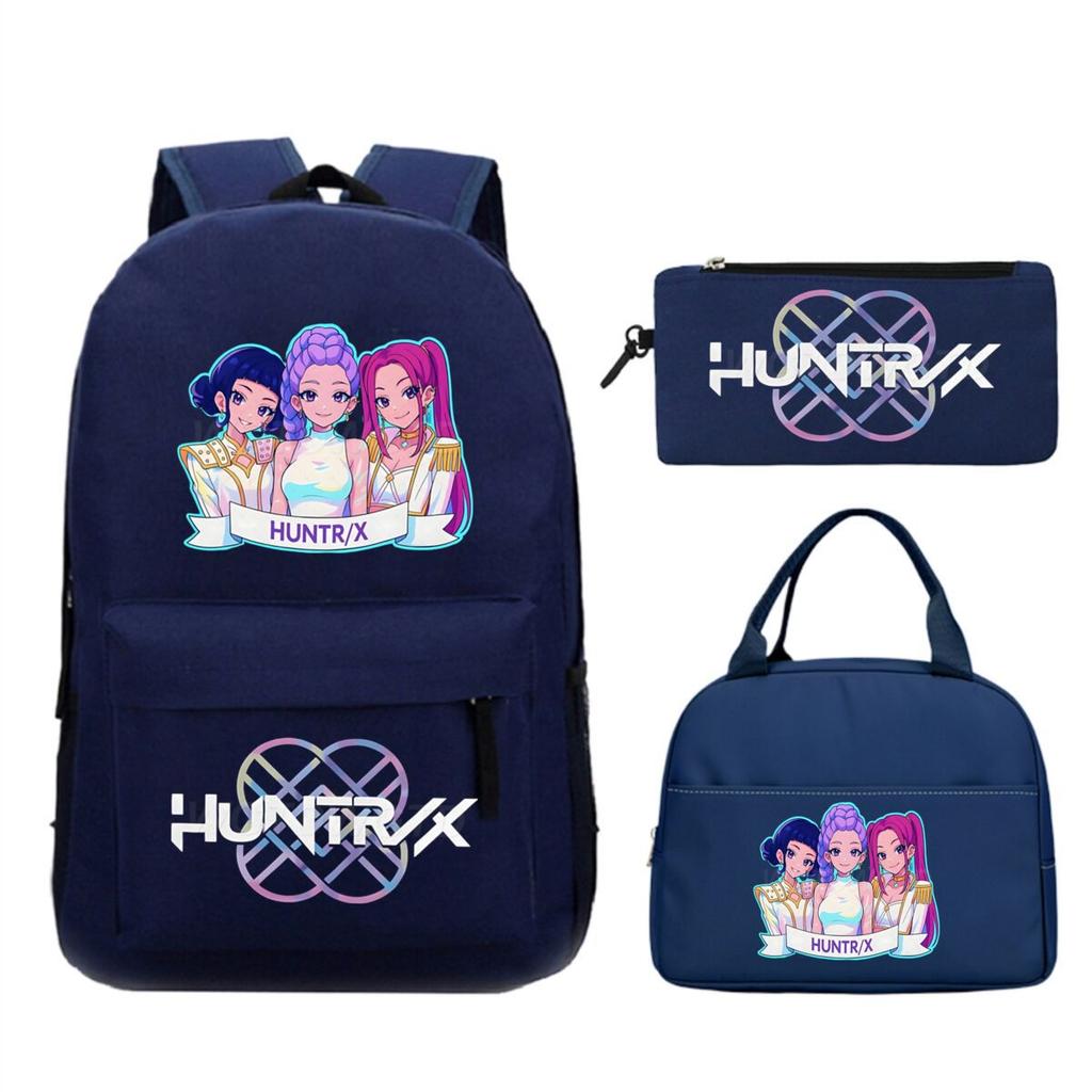 Animation Cartoon Printing Trend Student School Bag Lunch Bag Stationery Pencil Bag Combination Three-Piece Set