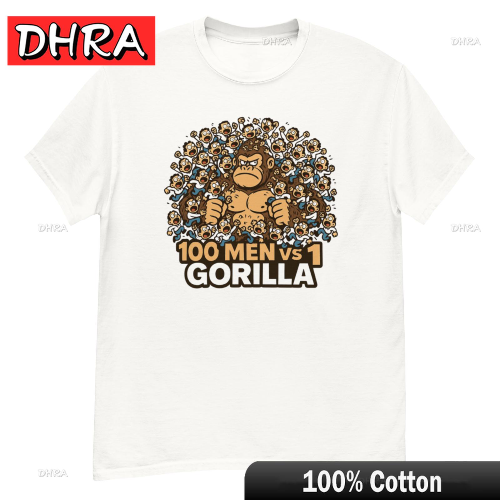 

100 Unisex Vs Gorilla Unisex Classic Tee Funny Chic Aesthetic Tshirts Bold Classic Trendy Tee Shirt Aesthetic Daily Wear Tee Trippy 4XL