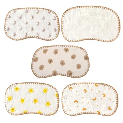 Newborns Cloud Pillows 10-Layer Cotton Gauzes Pillow 0-6 Month Baby Flat Pillows Soft & Breathable Saliva Towel