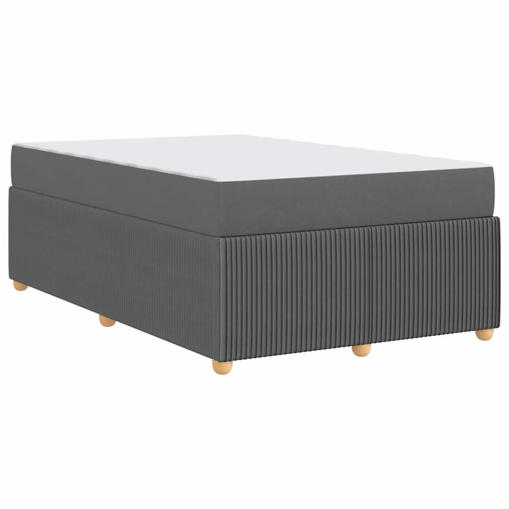 Bed Frame with Mattress Dark Grey 120 x 200 cm Fabric