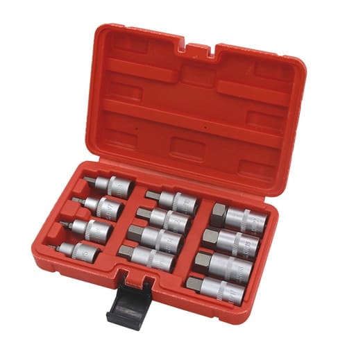 Plouluyt 12-Piece 1/2-Inch Drive Impact Hex Bit Socket Set, H5 H6 H7 H8 H10 H12 H14 H16 H17 H18 H19 H22, Hex Wrench Socket Set Hand
