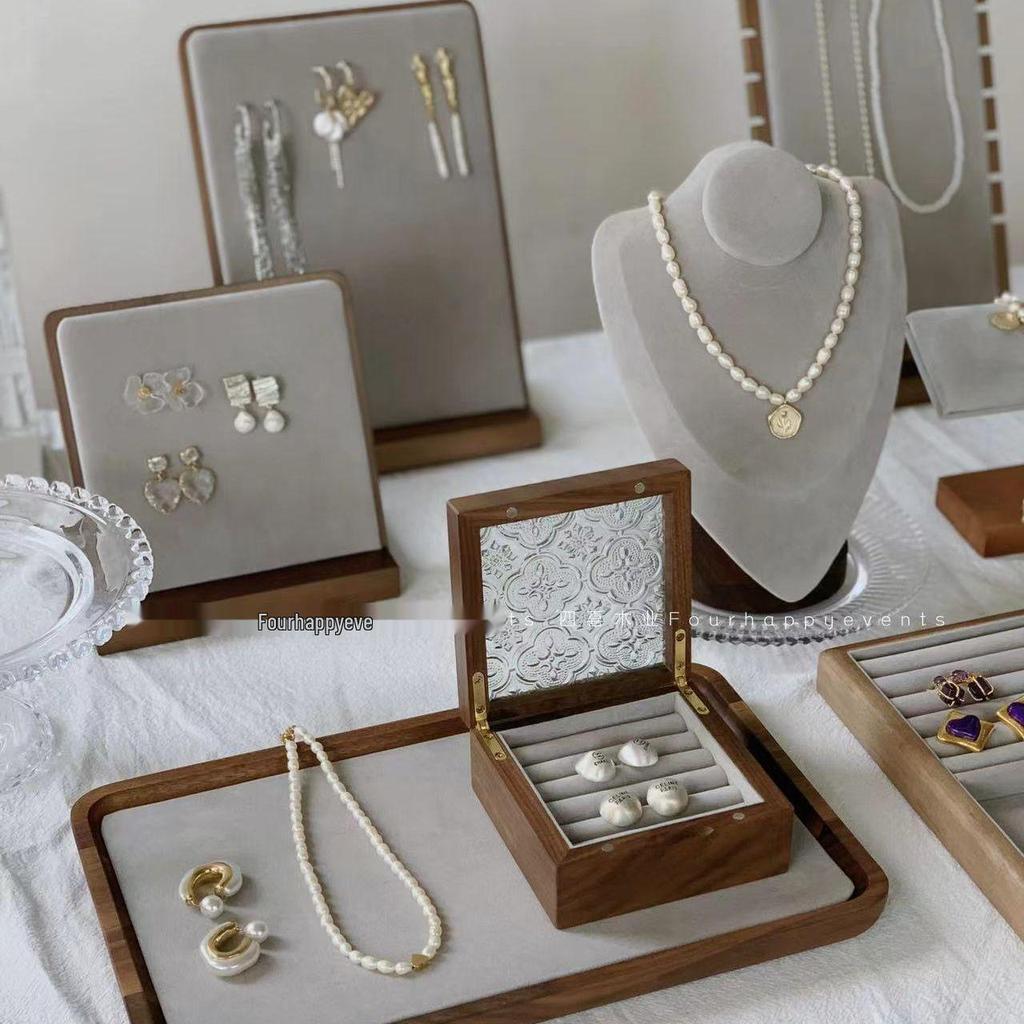 Wooden Necklace Display Stand for Jewelry Photography