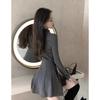 Women's Petite High-Neck Cinched-Waist Thermal Fleece Dress - Slimming A-Line Base Layer