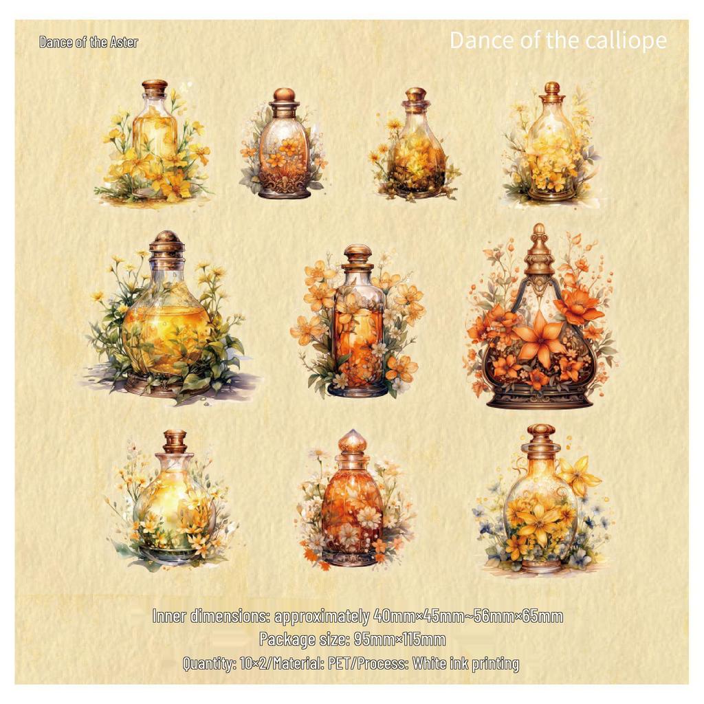 RetroStory PET Bottle Sticker Pack - Vintage Journal Collage DIY Stickers