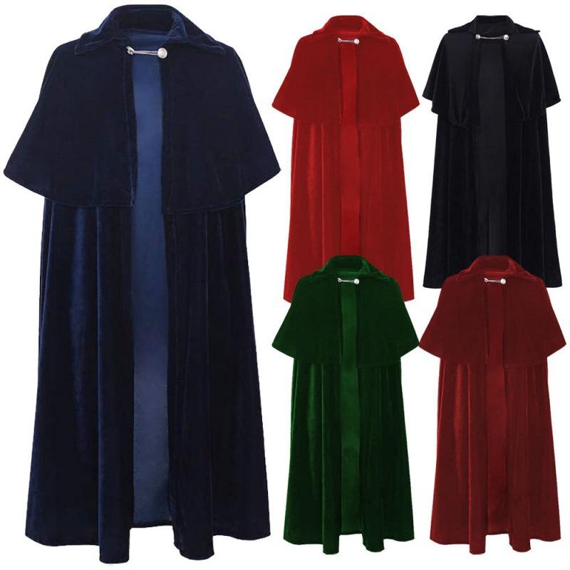 Mantello in Velluto Velour Mantello da Cavaliere Vampiro Mantello per Halloween Mietitore Gioco di Ruolo per Adulti Bambini