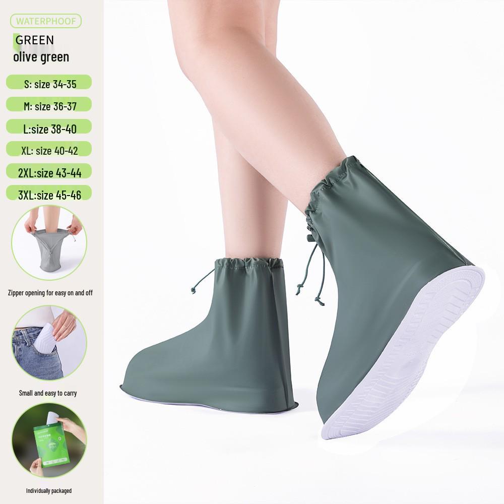 Men's and Women's Waterproof Non-slip Reusable PVC Shoe Covers - Adult Rainproof and Wear-resistant Design