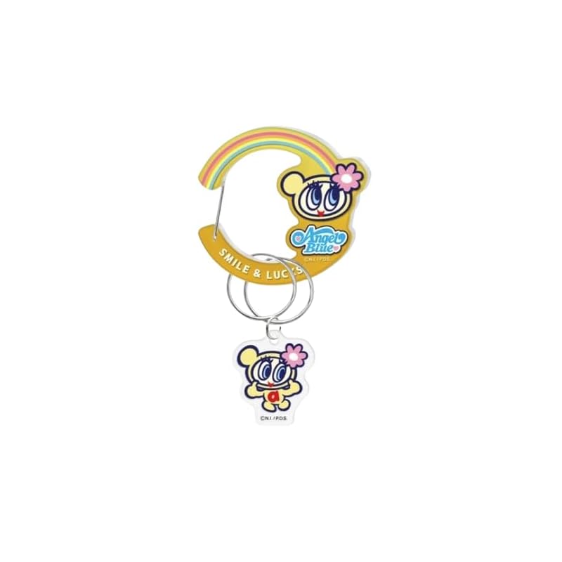 

angel blue Acrylic carabiner with charm Hana-chan