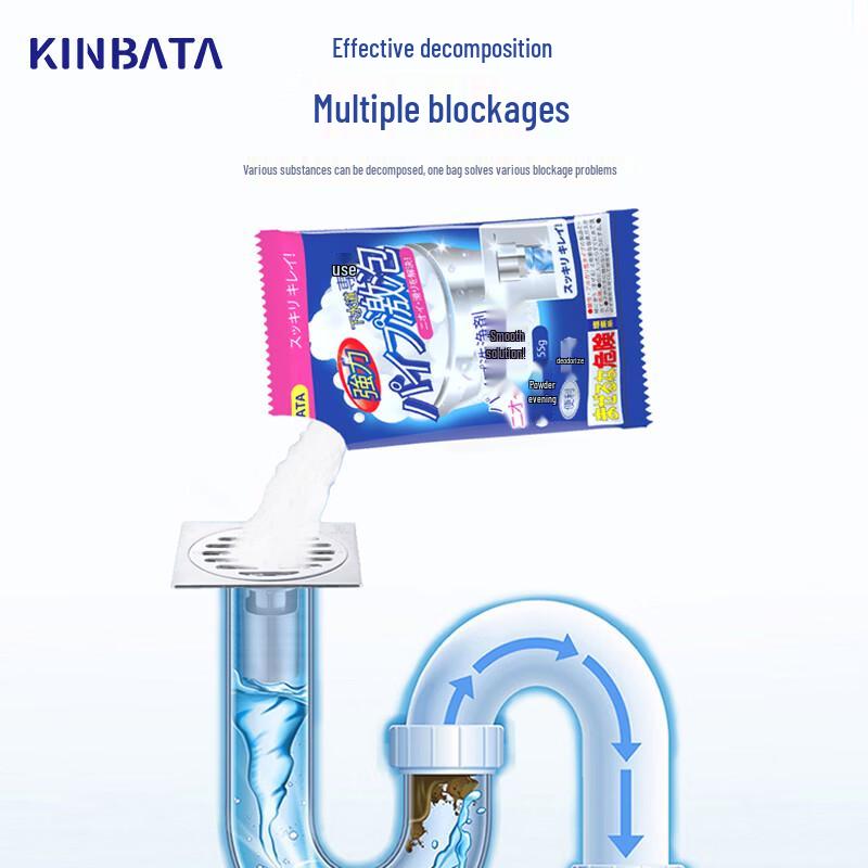 KINBATA Powerful Drain Clog Remover Powder 6-Pack