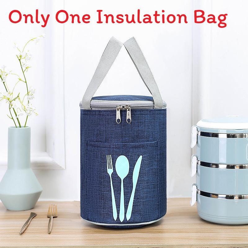 

Modern Minimalist Insulated Lunch Bag With Aluminum Foil Large Capacity Oxford Fabric For Office Use Medium Dark Blue