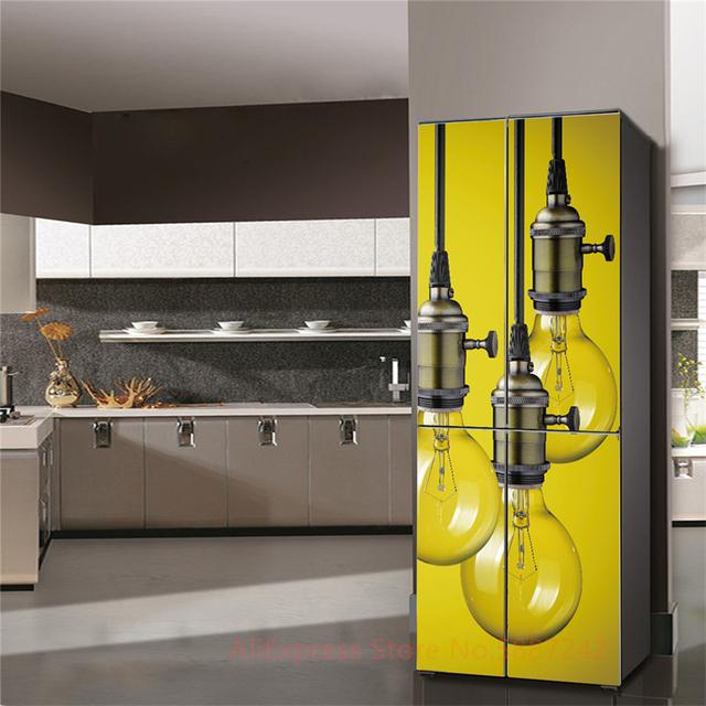 Autocolant 3D pentru frigider Capac uși Dulap de vin roșu Film autoadeziv Ușă Vinil Capac frigider Autocolante Tapet Decalcomanii Artă PVC