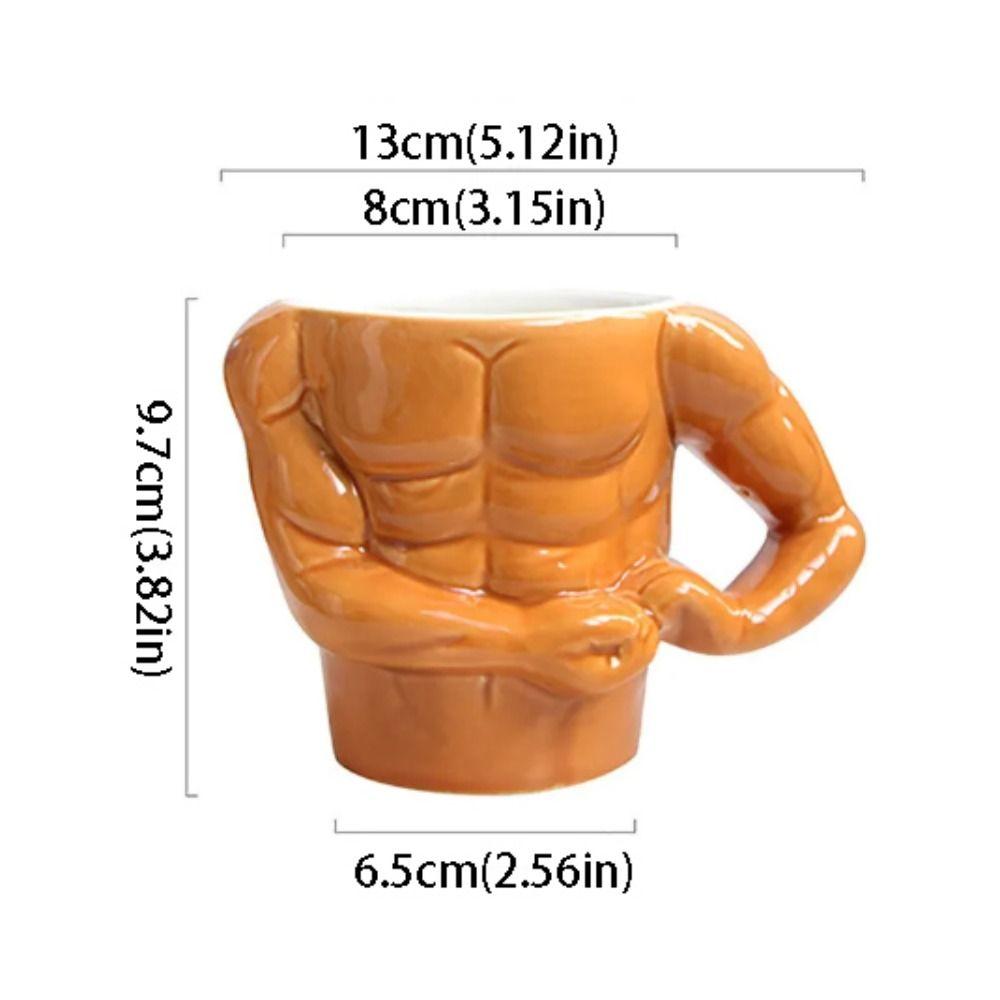 Gift Box Muscle Man Mug With Handle Funny Gift Mugs Funny Gift Unusual Route Mug  Household Use
