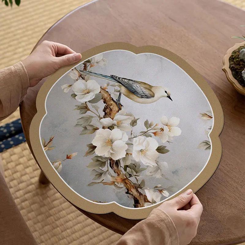 Quick-Drying Chinese-Style Diatom Mud Absorbent Anti-Slip Mat for Living Room and Dining Area