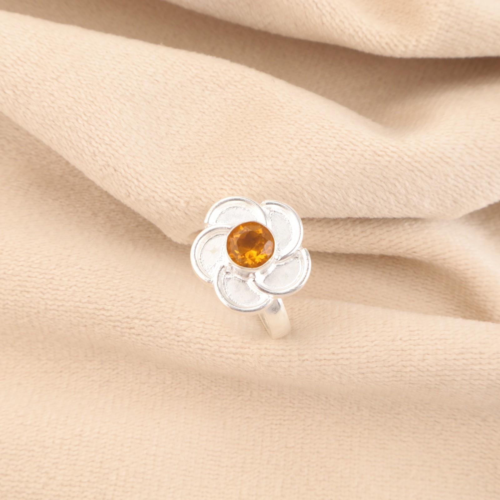 

Натуральный цитрин серебро 925 пробы новое коктейльное ноябрьское кольцо-заявление ювелирное изделие RR-51-9 15