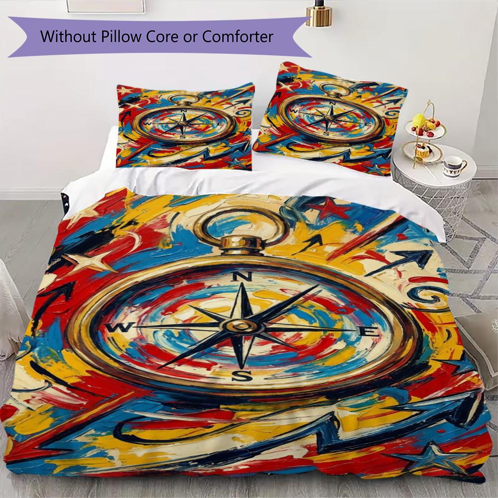 

Compass Pattern Bedding uilt Set uilt Cover Pillowcase Home Decoration Birthday Gift (1 * duvet cover + 2 * pillowcase without core)168 135x200cm