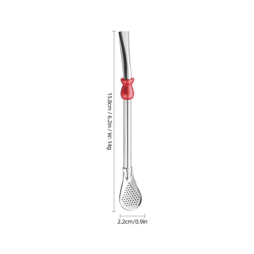 Hot Sale Reusable Straw Spoon Stainless Steel 304 Tea Filter Yerba Mate Bombilla Coffee Spoons Milk Drinking Kitchen Tools