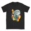 Raccoon 3 Racoons Howling At Moon T-Shirts Men Funny Weird Cursed Novelty 100% Cotton Tee Shirt Crewneck Short Sleeve T Shirts