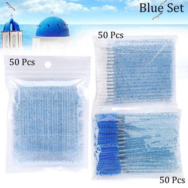 Eyelash Extension Supplies Kit Mascara Applicator Lashes Brush Crystal Cotton Swabs Glue Ring Tape Eye Pad Eyelashes Makeup Tool