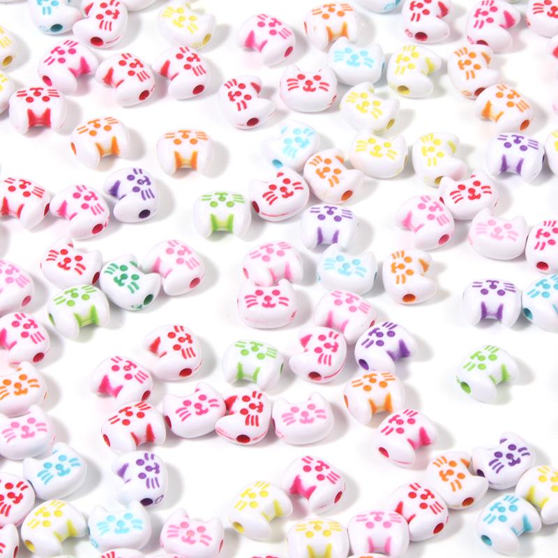 

Красочный Мультяшный Кот Бисероплетение DIY Цепочка для Телефона Разделительные Бусины Аксессуары 50 Beads/Pack