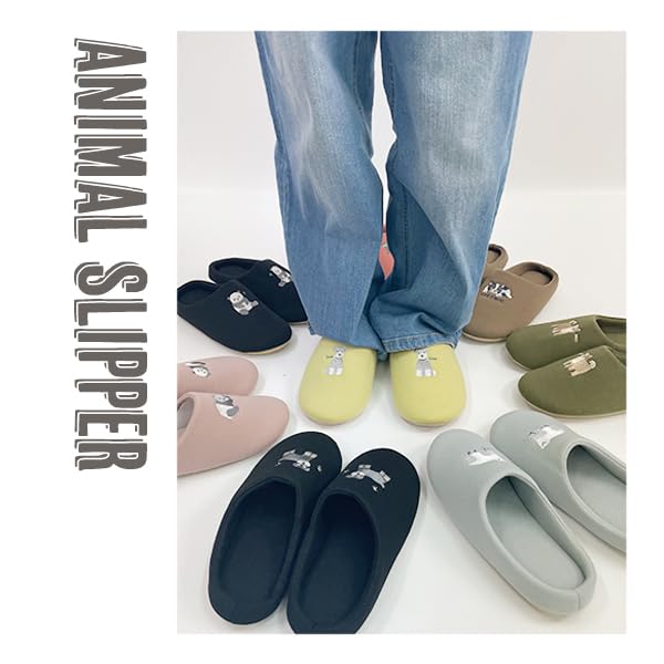 Mercado de Transmissão Para Quarto Interno Animal Fofo Shiba Cáqui [Stream] Chinelos, Elegantes, Convidados, Sapatos, Padrão, Bordado, Feminino, Cachorro, Inu, WG234-G