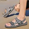 Men's Beach Sandals Casual Leather Breathable Beach Sandals Men's Outdoor Footwear Comfortable Summer Shoes Fashion Slippers