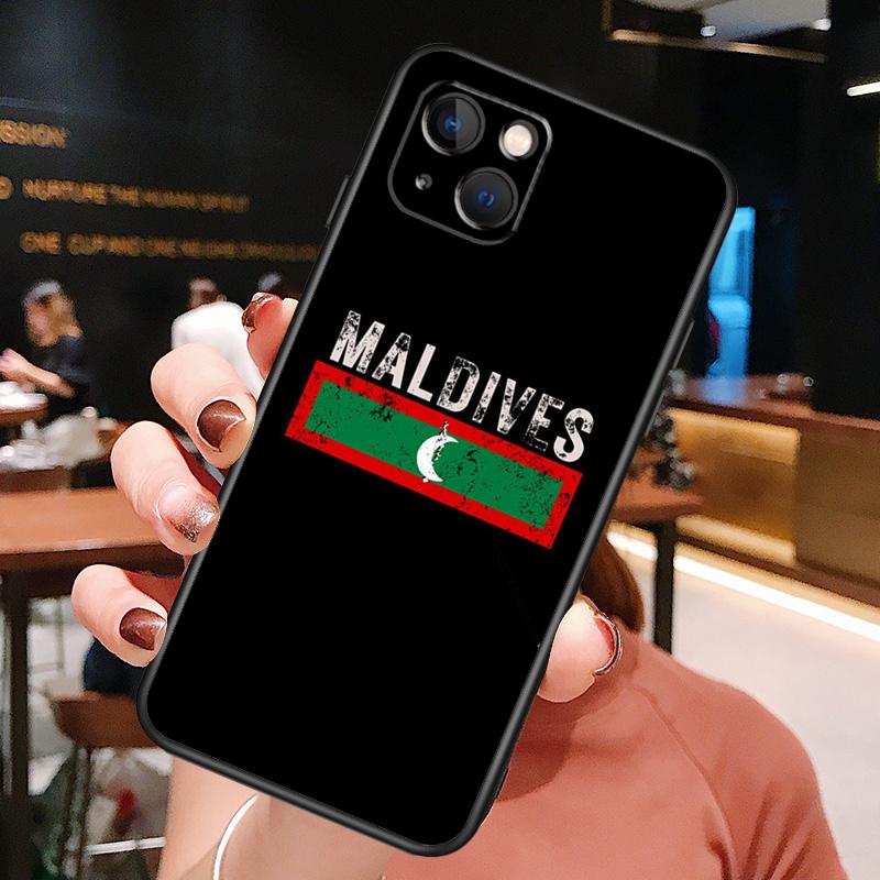 Maldives Map Phone Case For iPhone 16 Pro Max 14 13 12 11 15 Pro Max Plus 12 13 Mini XR 16e Funda Cover