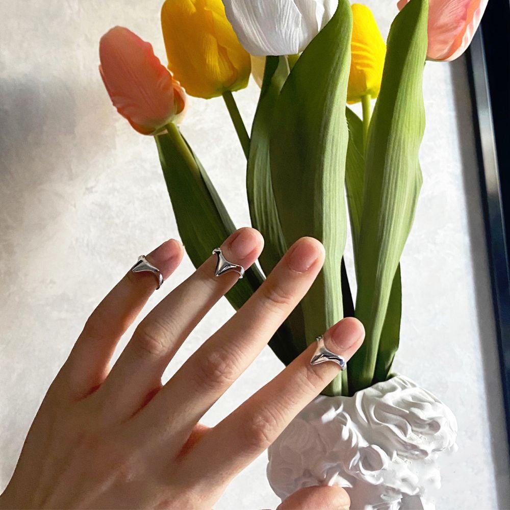 

Мужские простые серебряные винтажные украшения на палец, кольца для ногтей, женские открывающиеся кольца, корейские кольца с хвостом