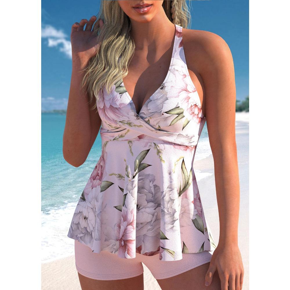 

Європейський і американський хрестоподібний принт, купальник-боксер великого розміру 4XL