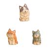 Vintage Wooden Cat Sculpture Craft Desk Ornament For House Decor And Gift Giving