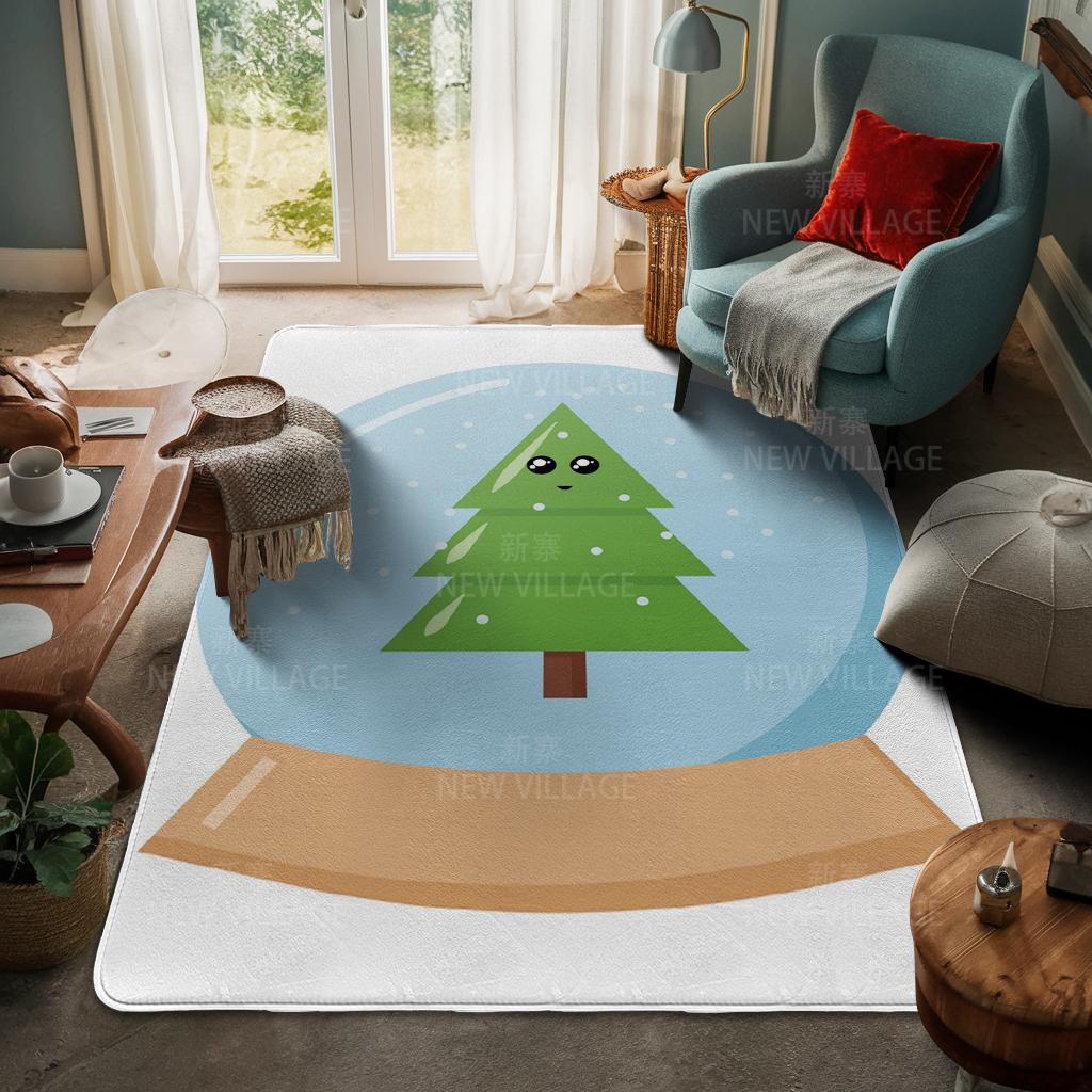 House Entrance Carpet Home Door Mat Living Room Bath Foot Bathroom Non-slip Water Absorption Rugs Bath Merry Christmas Winter