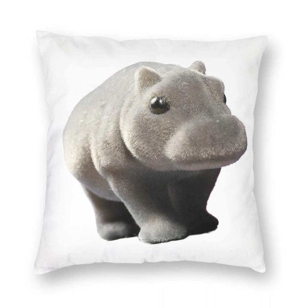 Bruh Hippo Square Pillowcase Polyester Linen Velvet Printed Zip Decorative Throw Pillow Case Car Cushion Cover