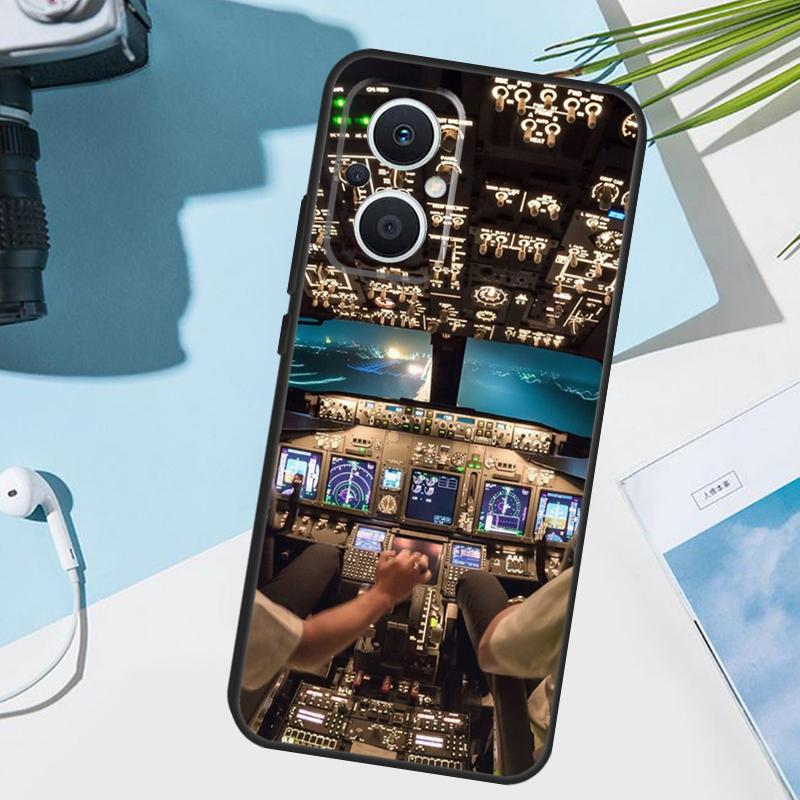 Flight Instruments Cockpit Cover For OPPO Reno 14F 13F 12F 11 F 10 12 13 14 Pro 7 8 Lite OPPO Find X9 X8 X6 X5 Pro Case