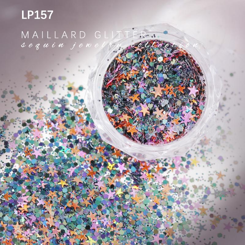 Maillard Sparkly Mixed Nail Sequins Uv Gel Acrylic Holographic Glitter Flakes Manicure Tips Charms For Women Girls Diy Manicure