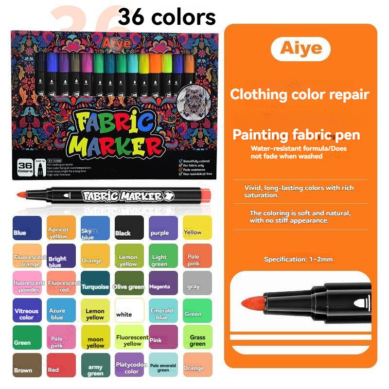 Xiaomi 12-36 Colors Fabric Markers Pens Set - Indelible and Permanent Fabric Paint Fine Point Textile Marker Pen Art Painting Supplies