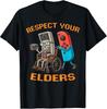 Funny Retro Meme "Respect Your Elders" Gamer T-Shirt for Video Game Fans