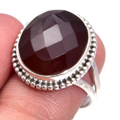 Natural Carnelian Gemstone Handmade 925 Solid Sterling Silver Ring Size 6 g2Y34