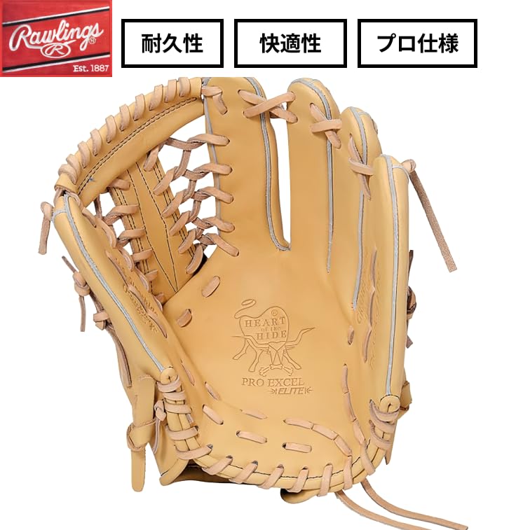 Rawlings HOH PRO EXCEL ELITE GR5HEEN650 Baseball Adult Size Glove, Softball, Camel, 11.75 (Right-Handed Throw)