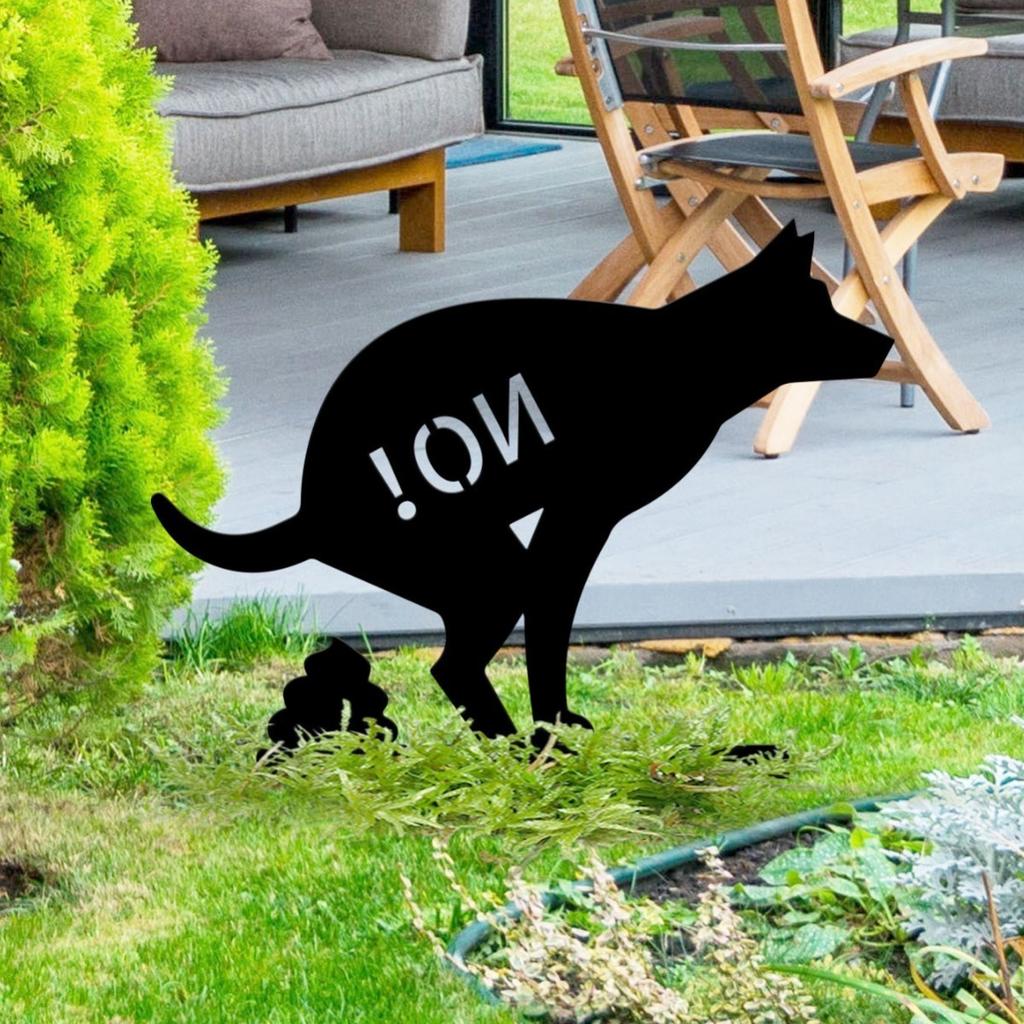 Durable Metal Yard Sign To Stop Dogs from Pooping In Yard, No Poop No Pee Dog Sign - Weatherproof Outdoor Warning Sign