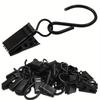 10pcs mini Hanging Multi-functional Storage Metal Hook Curtain Clip, Shower Curtain Hook Clip Outdoor Hanging Decorative Hook Clips