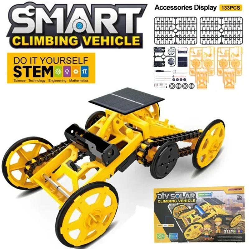 Diy Solar Car 4Wd Kids Toys Climbing Vehicle Educational Engineering Blocks Car Science Kit Construction Machine Young Boys Learning Present